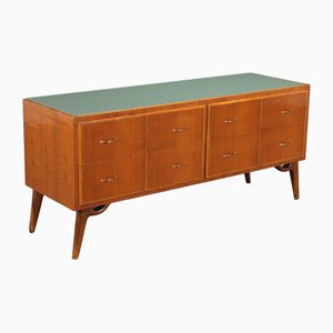 Commode à Tiroirs Vintage en Teck et Verre, 1960s