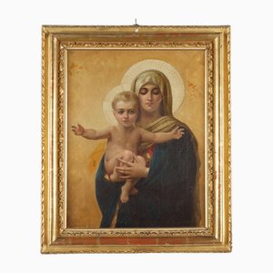 D'après Giuseppe Gennaro, Vierge à l'Enfant, Huile sur Toile