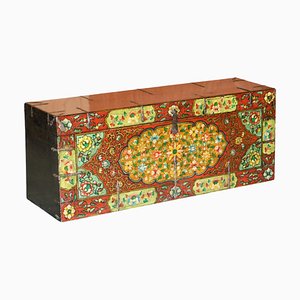 Chinese Hand Painted Linen Trunk