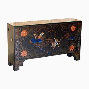 Aparador consola chino antiguo decorativo policromado lacado y pintado