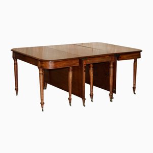Antique George III Flamed Hardwood Fully Extending Dining Table, 1820