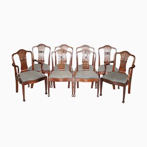 Antique Dining Chairs in the style of George Hepplewhite, 1880s, Set of 8