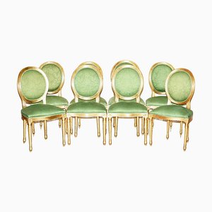 Antique Louis XVI Style Dining Chairs, 1860, Set of 8