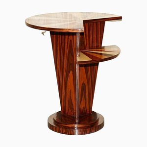 Tavolino vintage Art Deco in legno di noce