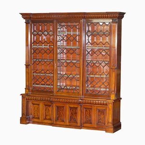 Tall Victorian Hardwood Astral Glazed Bookcase, 1860s