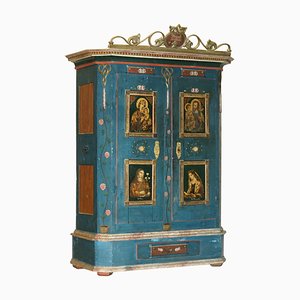 Armoire Antique Peinte à la Main, Allemagne, 1850