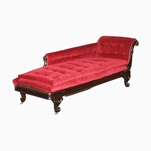 Antique William IV Hardwood Chesterfield Chaise Lounge, 1830