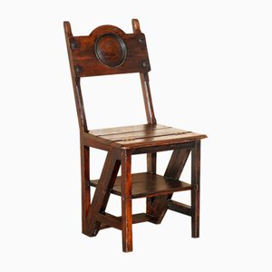 Antique Victorian Metamorphic Library Steps Chair, 1850s