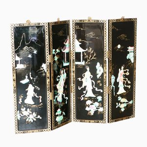 Chinese Soapstone Folding Screen Room Divider, 1920s
