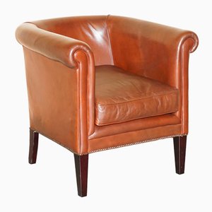 Brown Leather Tub Club Armchair from Laura Ashley