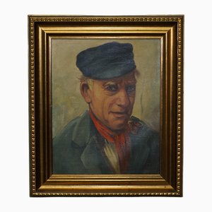 Dutch Artist, Fisherman Smoking a Pipe, Oil on Canvas, Framed