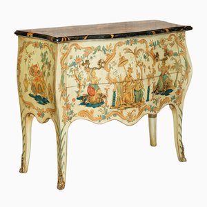 Chinesische Chinoiserie handbemalte Kommode Kommode mit Marmorplatte