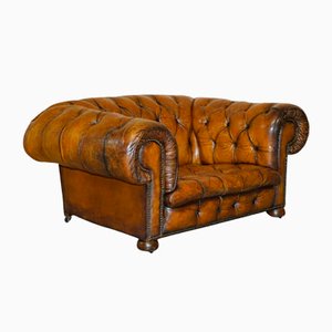Chesterfield Armchair Whisky Brown Leather