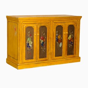 French Hand Painted Pine Housekeepers Sideboard, 1860s