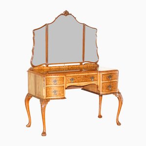 Hand Carved Burr Walnut Dressing Table from Maple & Co