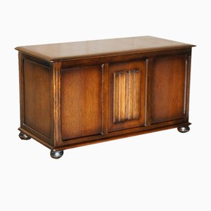 English Jacobean Style Oak Linen Trunk or Chest