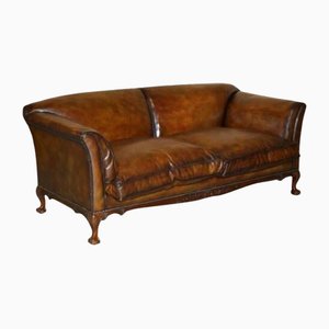 Victorian Claw & Ball Foot Brown Leather Chesterfield Sofa from Howard & Sons