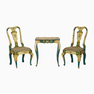 Antike Regency Stühle & Passender Tisch von Glenalmond Estate, Schottland, 1810, 3er Set