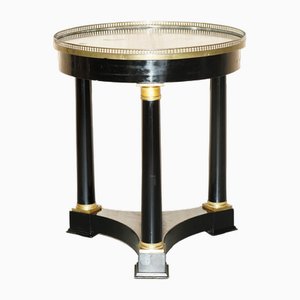 Mesa Gueridon de columna corintia de mármol y bronce dorado ebonizado, 1840