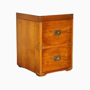 Military Campaign Drinks Cabinet in Burr Yew and Elm