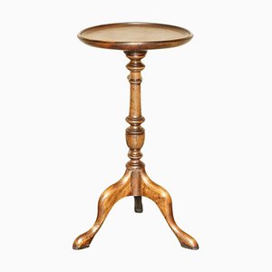 Table d'Appoint avec Lampe Tripode en Bois Dur Tourné