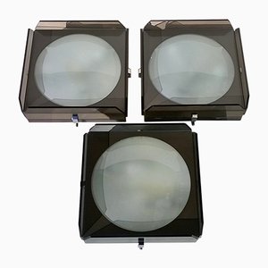 Glass Wall Lights from Veca, 1960s, Set of 3