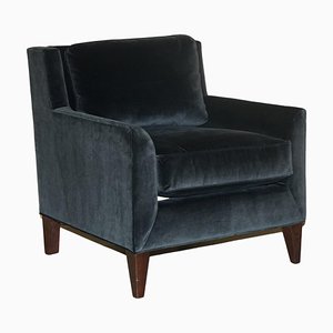 Fauteuil Art Déco en Velours Noir Nero