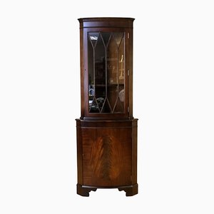 Flamed Mahogany Corner Cabinet with Glass Top & Shelves from Bevan Funnell