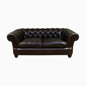 Chesterfield Two-Seater Leather Sofa