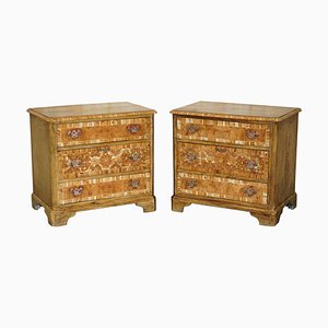 Antike William & Mary Pine Kommode aus Laburnum Holz, 1700, 2er Set