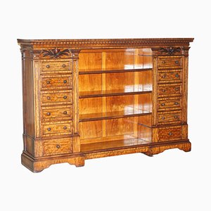 Flamed Hardwood Wellington Chest of Drawers Bookcase, 1830