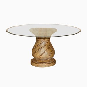 Large Dining or Centre Table on Earthenware Pedestal Base