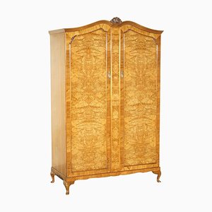 Large Vintage Burr Walnut Wardrobe from Alfred Cox, 1940s