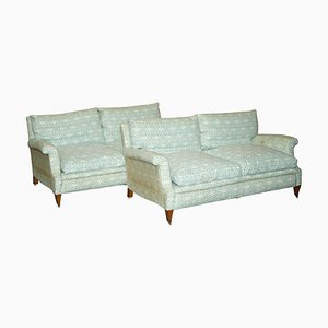 Lenygon & Morant Ticking Fabric Sofas from Howard & Sons, Set of 2