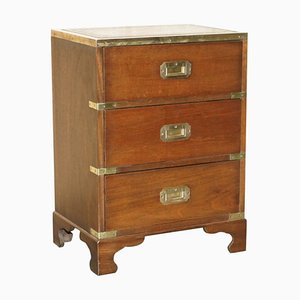 Fully Military Campaign Kennedy Leather Side Table with Drawers from Harrods