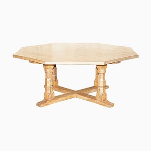 Immense Table de Salle à Manger Octogonale Vintage de Robert Mouseman Thompson, 1950s