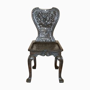 Chaise d'Appoint Coloniale Sculptée à la Main, 1860s