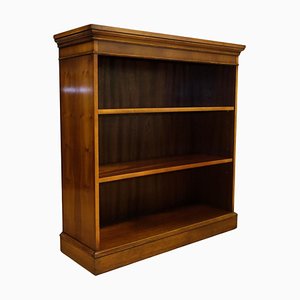 Bradley Burr Yew Wood Low Open Bookcase with Adjustable Shelves