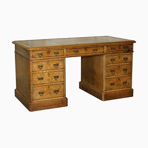 Antique Victorian Oak Partner Desk, 1883