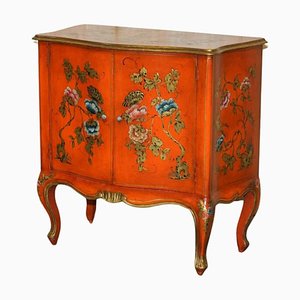 Vintage Chinese Chinoiserie Lacquer Side Cabinet, 1920s