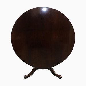 Victorian Brown Hardwood Circular Pedestal Tilt Top Breakfast Table