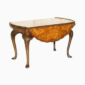 Hand Carved Burr Walnut Extending Coffee Table
