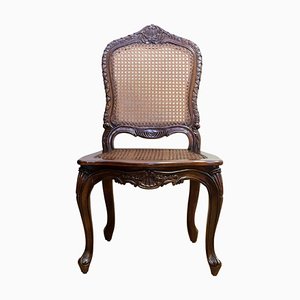 Hand Carved Beechwood Occasional Chair with Cane Seat