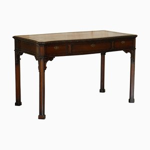 Chippendale Style Library Desk with Brown Leather Top from Waring & Gillow, Paris