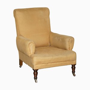 Antique Victorian Library Reading Armchair in the style of Howard & Sons, 1880s