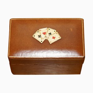 Antique Art Deco Leather Clad Case, 1920s