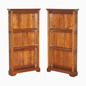 Open Library Hardwood Bookcases, 1900, Set of 2