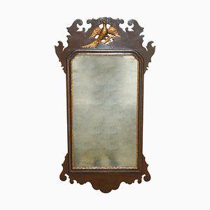 Espejo estilo georgiano del siglo XVIII de madera dorada, década de 1880