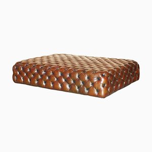 Brown Leather Chesterfield Footstool Ottoman from George Smith