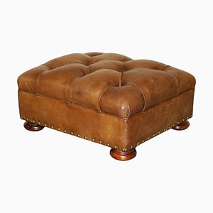 Leather Chesterfield Footstool from Ralph Lauren
